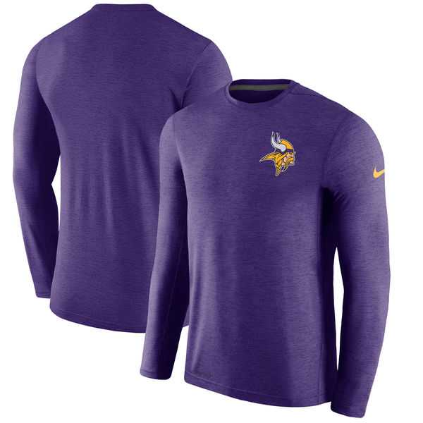 Men's Minnesota Vikings Nike Purple Coaches Long Sleeve Performance T-Shirt,We sell and wholesale Men's Minnesota Vikings Nike Purple Coaches Long Sleeve Performance T-Shirt on line form chian!